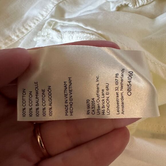 NWT Anthro Pilcro Size L Tie Back Shrunken Shirt Button Up Open Cotton - Picture 9 of 12